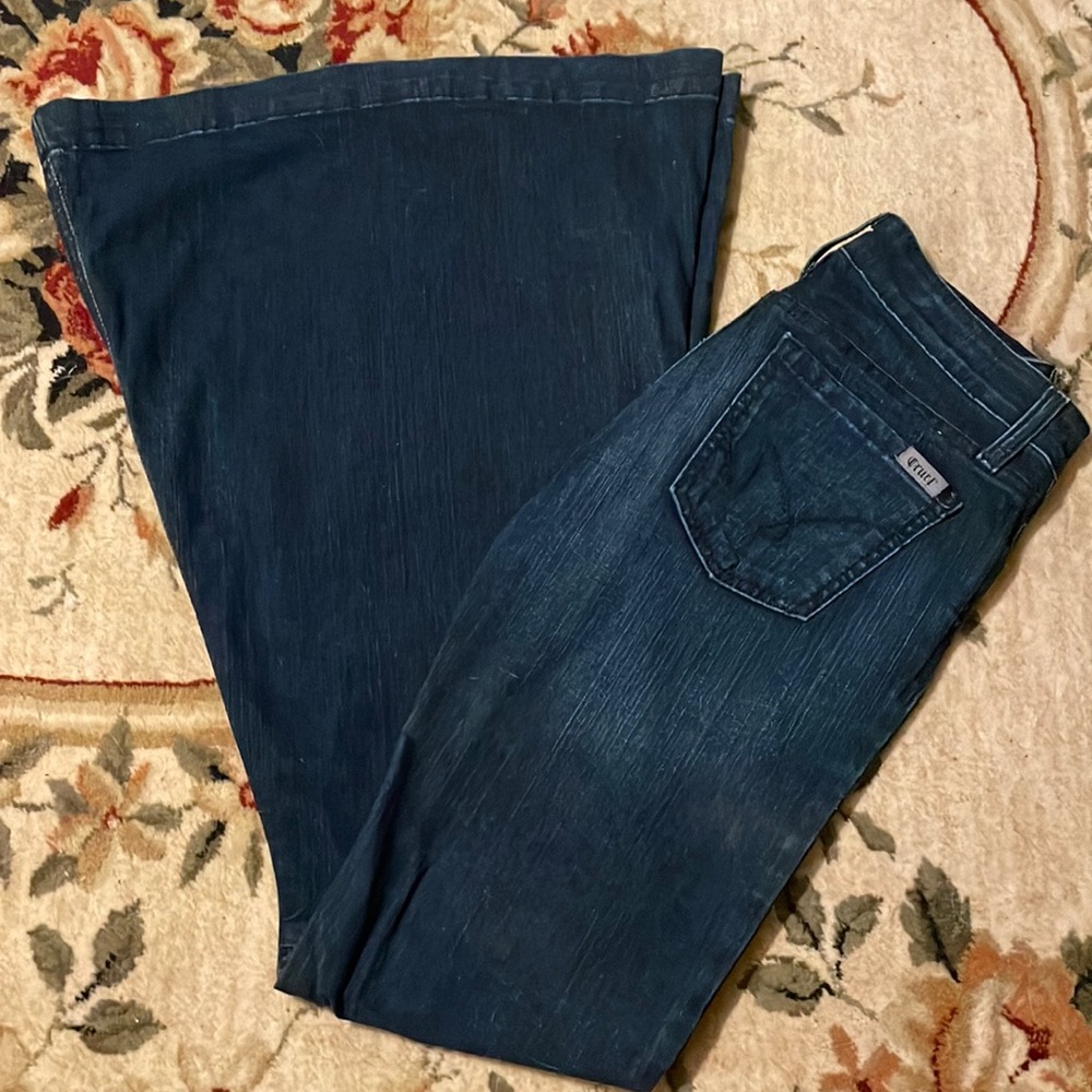 Cruel Girl Dark Blue Wide-Leg Flare Jeans